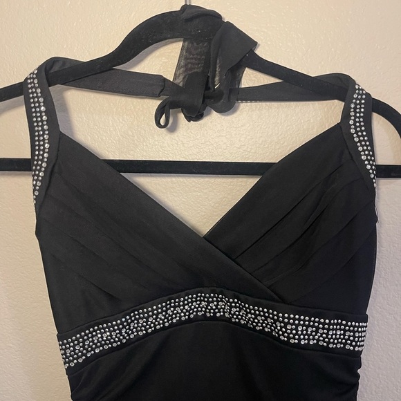Y2K Black Halter Dress size medium - Picture 2 of 5